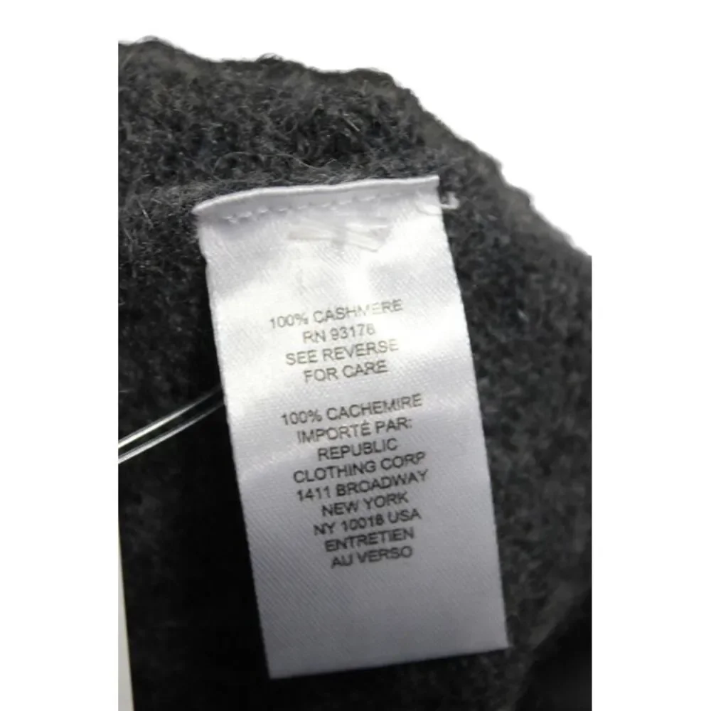 T Tahari Women Pullover Cashmere Sweater Gray Crew Neck Long Sleeve Size S